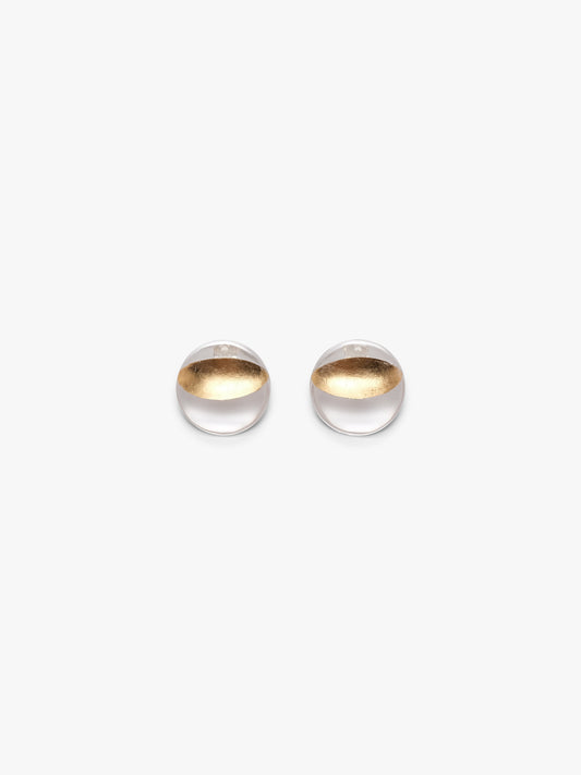 Sirone earrings: greencast acrylic, goldfoil
