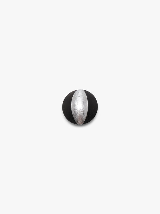 Ibex ring: acacia, leather, silverfoil