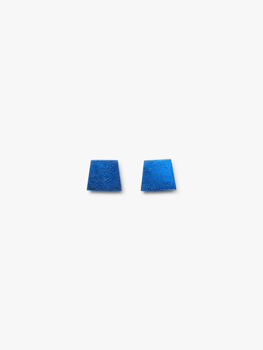 Zuke earrings: acacia, blue foil